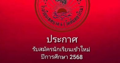 รับสมัครนักเรียนใหม่ ปีการศึกษา 2568